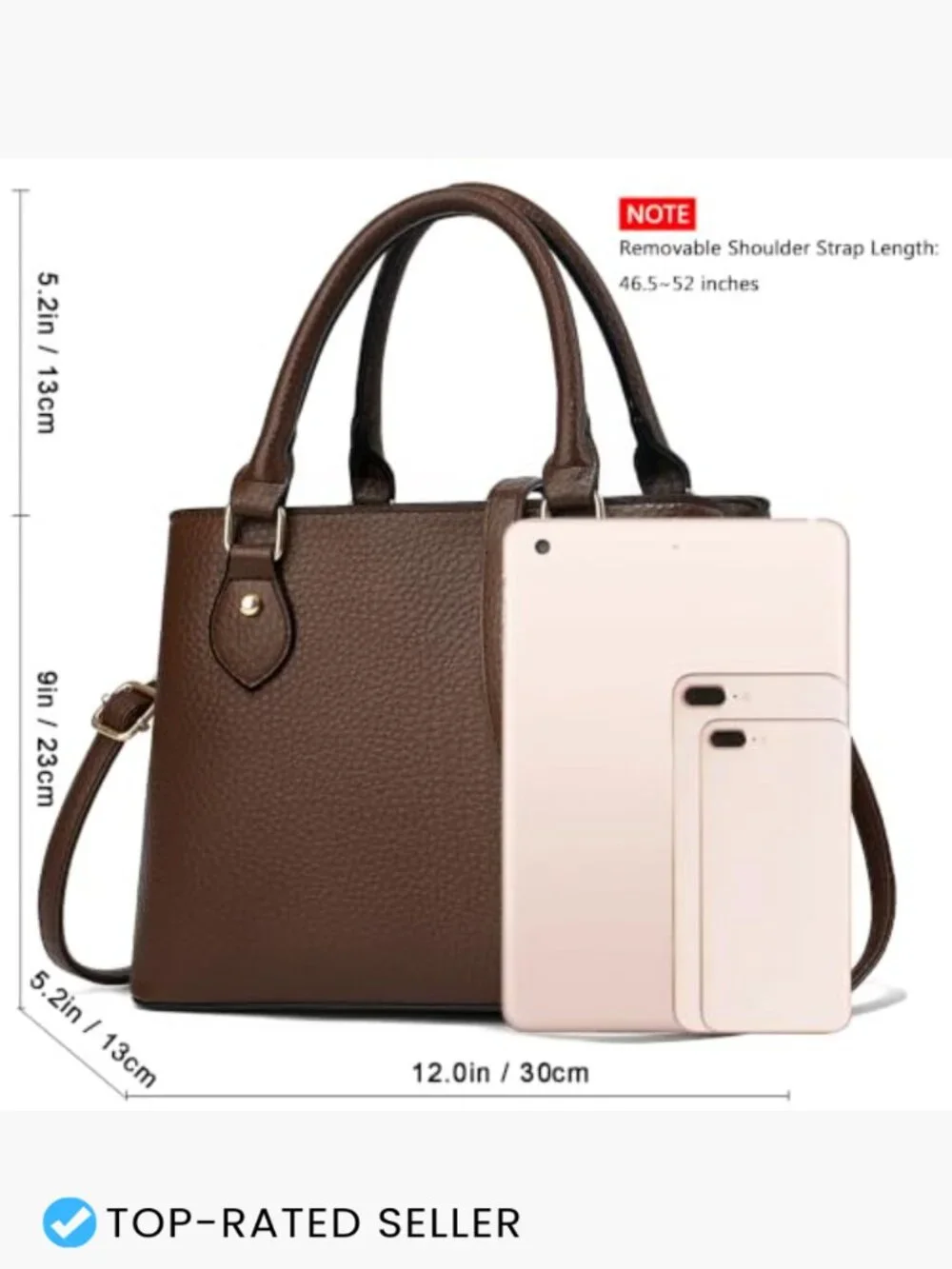 Leather Crossbody Tote Satchel Handbag Women Shoulder Bag Work Travel Purse